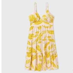 Women's Wild Fable Floral Print Sleeveless Tiered Dress Pink/Yellow X-Small 1020